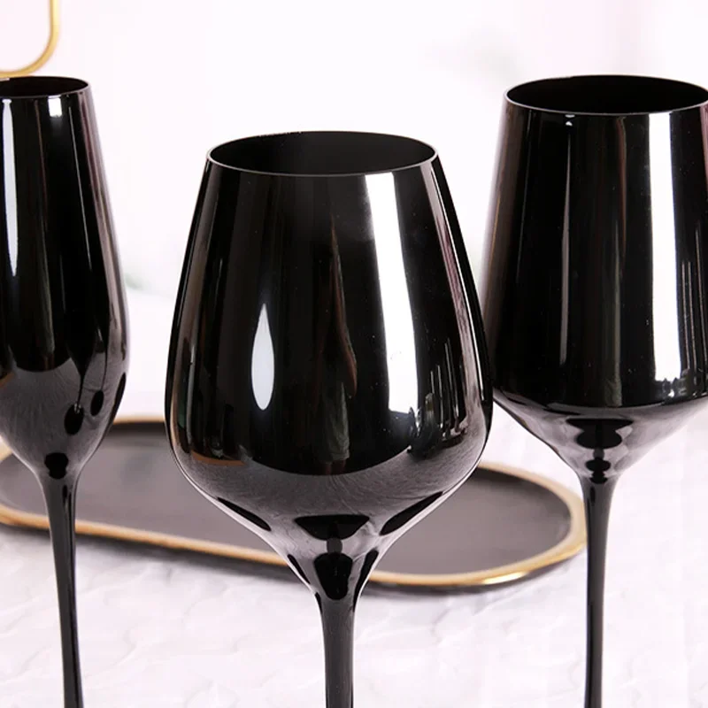 Nordic Black Lead-Free Crystal Glass Champagne Cup Goblet Wine Glass Light Luxury Retro Multi-Purpose Wine Glasses