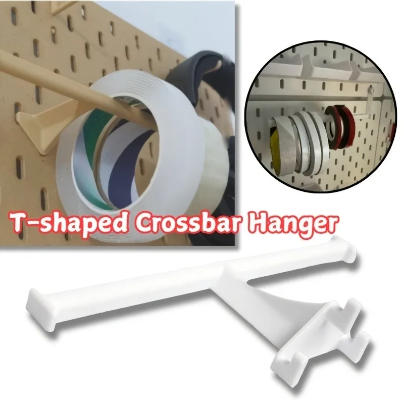 T-förmige Querstange für Skadis Pegboard Wandregal Mehrzweck-Hängeschiene Organizer Robust Einfache Installation Platzsparend