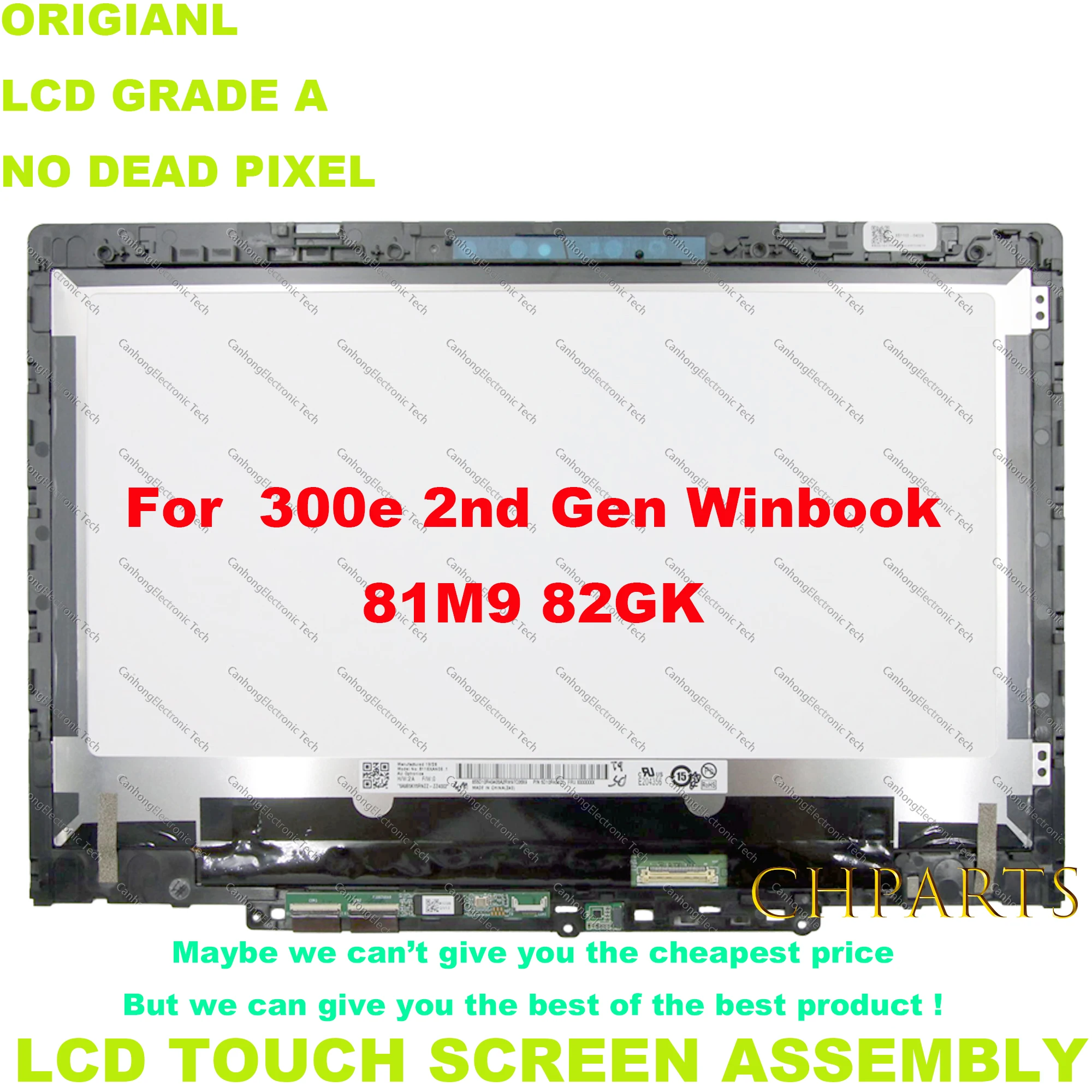 

For Lenovo 300e 2nd Gen Winbook Type 81M9 82GK 11.6″ HD 1366*768 Laptop LCD Touch Screen Display Replacement Assembly 5D10T45069