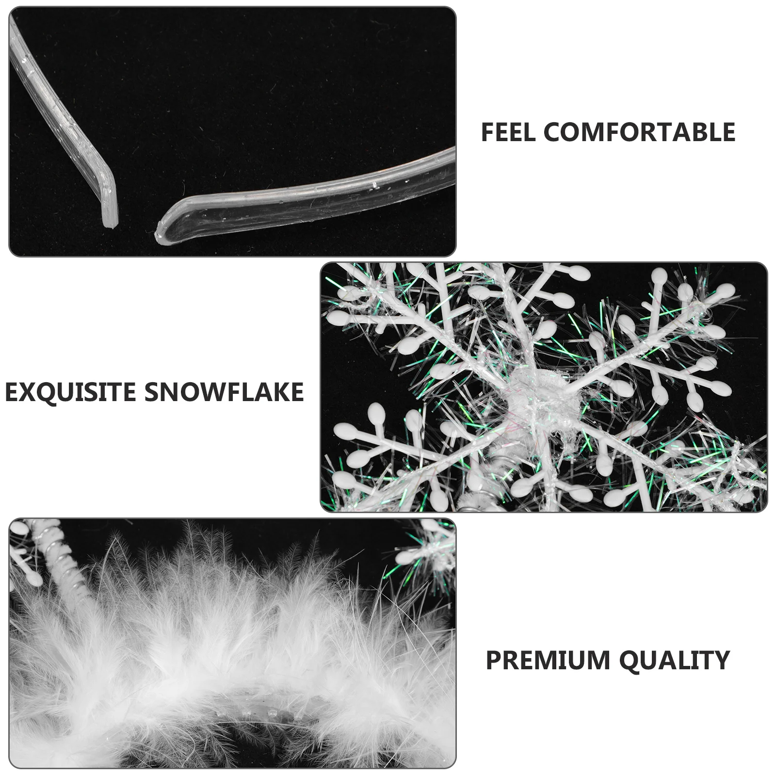 

2Pcs Xmas Snowflake Headbands Lovely Christmas Hair Hoops Decorative Party Hair Accessories Winter Festival Snowflake
