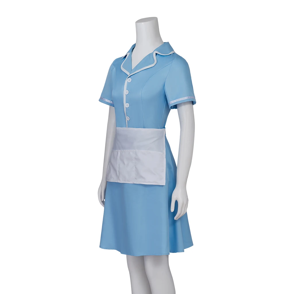 Cosplaydiy Musical Waitress To Feature Cosplay Costume Blue Maid Apron Dress Musical Waitress Stage Performance Outfits Dress