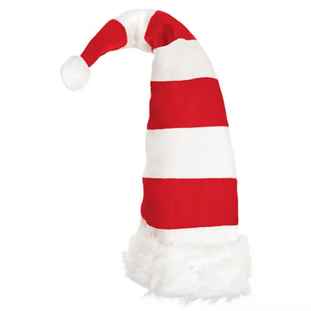 Chapeau d'Elfe à Rayures Rouges et Blanches, Accessoires de Robe de Noël
