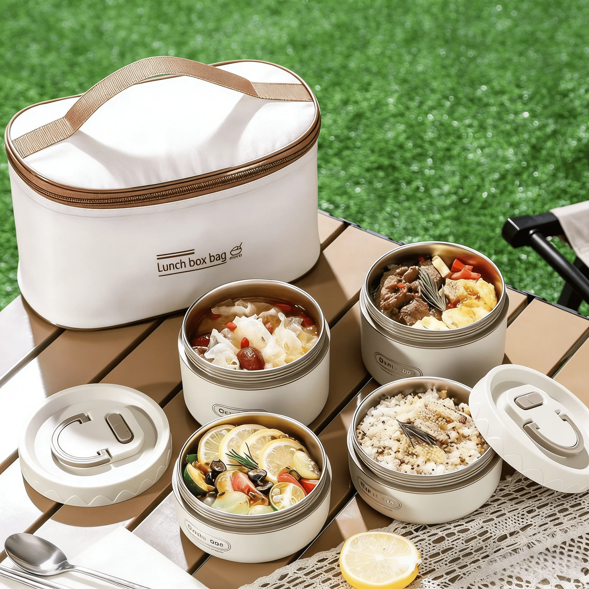 Lunch Box for Office Workers, Lunch Box with Lid, Leak-Proof, Portable Lunch Box, Preservation Box, Microwaveable, Stainless Steel Insulated Lunch Box, Portable Lunch Box for Dormitory and Work