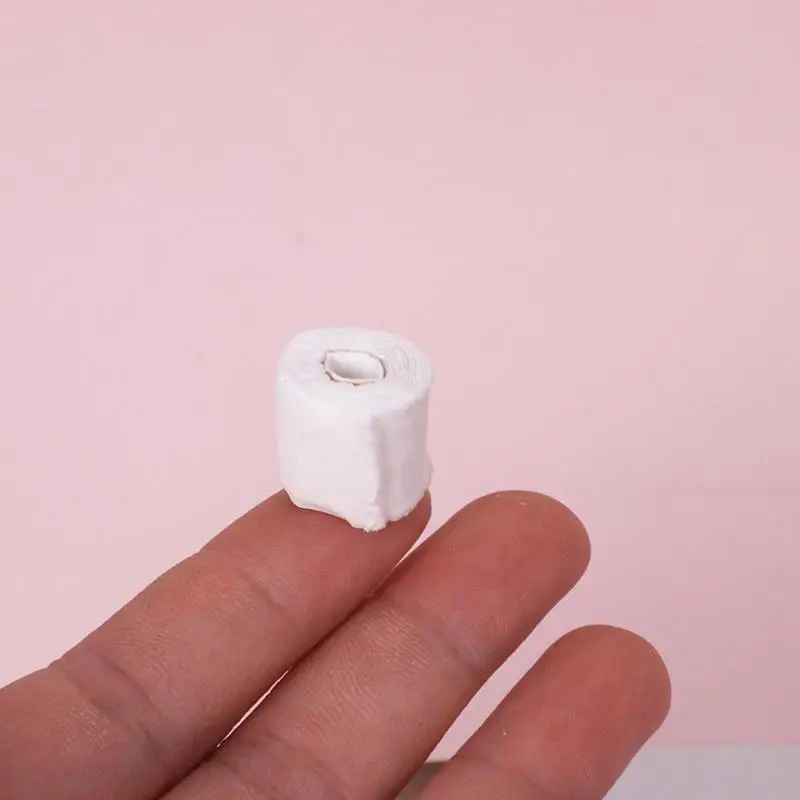 Mini Kit de simulación de papel higiénico para casa de muñecas, modelo de casa de muñecas, decoración de escena de baño, casa de muñecas, juguetes para juego de imitación, 1/12