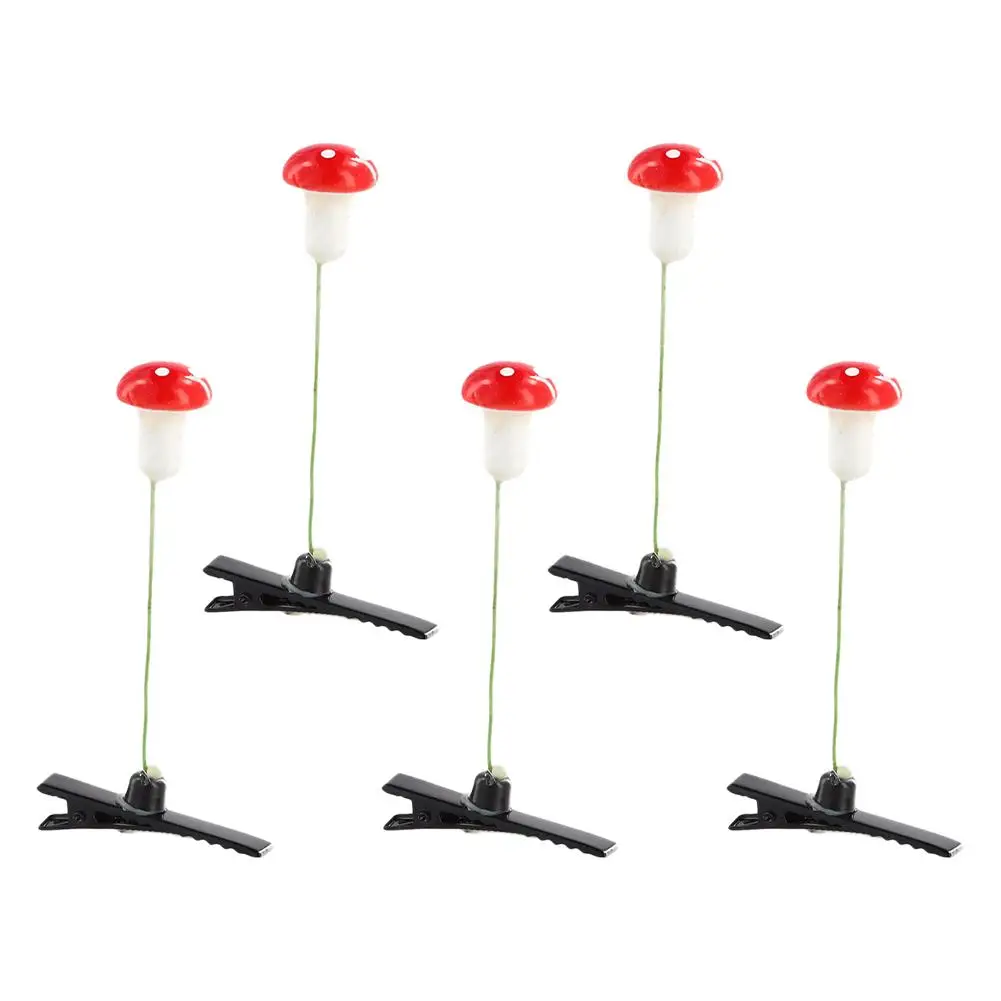 5pcs Grass Hair Clip Plant Bean Sprout Clip Cute Mushrooms Hairpin For Women Headwear Hair Korean Hair Accessories