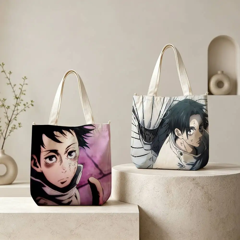 

Okkotsu Yuta Jujutsu M-Manga Tote Bag for Women Reusable Shopping Tote Bag Zippered Shoulder Bags Print