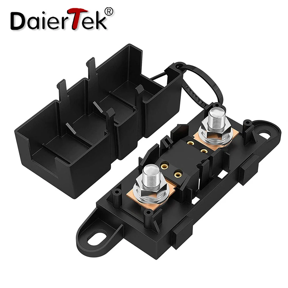 DaierTek MEGA Blok bezpieczników ANL Przykręcany uchwyt bezpiecznika płaskiego do łodzi samochodowej 80A 100A 125A 150A 175A 200A 250A 300A