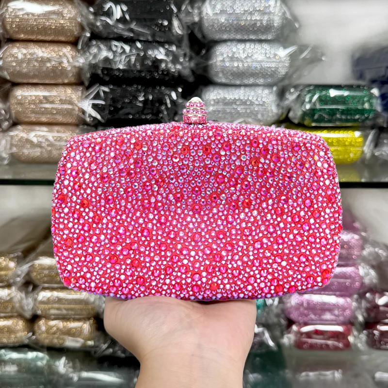 

2024 Latest Diamond Evening Bag Wedding Party Rhinestone Clutch Bag Christmas Gift Crossbody Women Stone Mini Dinner Bag