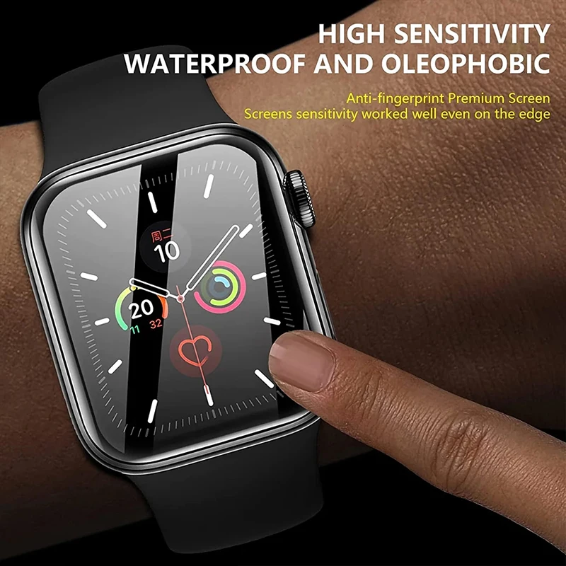 Soft Tempered Glass For Apple Watch 9 8 7 SE 6 5 4 45mm 41mm 44mm 40mm 42mm 38mm Screen Protector For iWatch Series Ultra 2 49mm