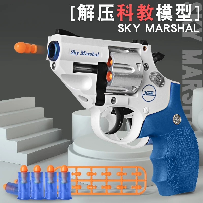 

Korth Sky Marshal 9mm Revolver Toy Pistol Handgun Blaster Soft Bullet Toy Gun Airsoft Weapons For Adults Boys Birthday Gifts CS