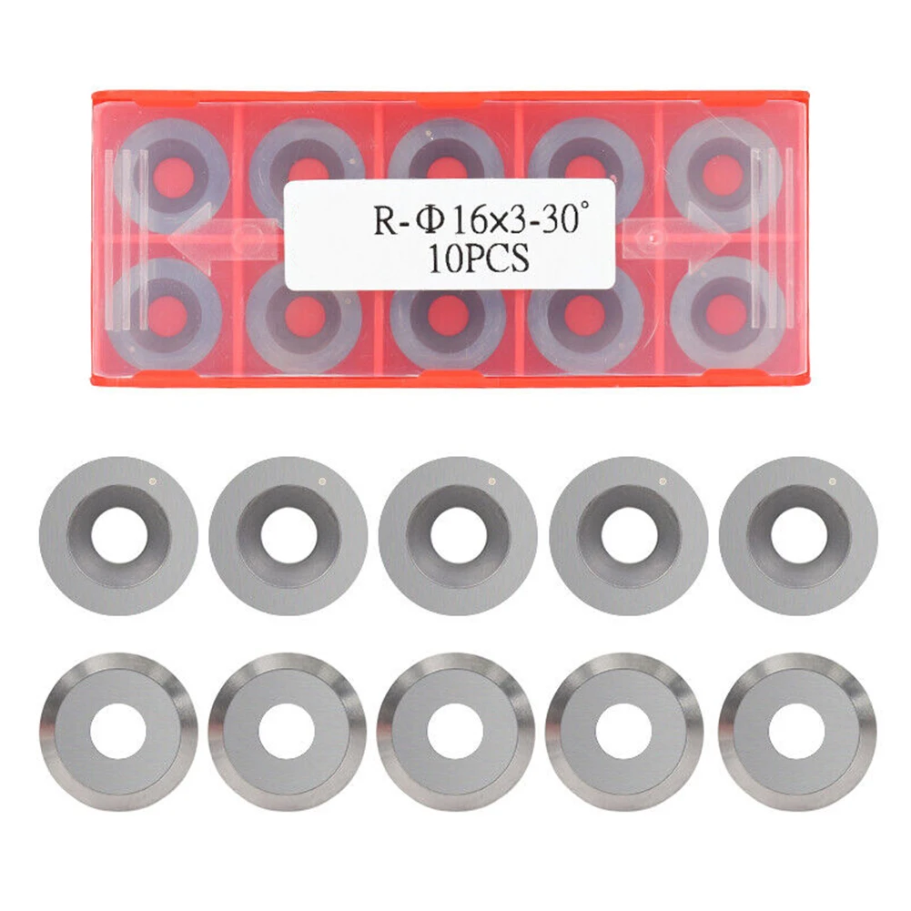 

16mm Turning Insert 10 Pieces 30° Cutting Angle Accessories Carbide Inserts Cutters For DIY Wood Turning Indexable