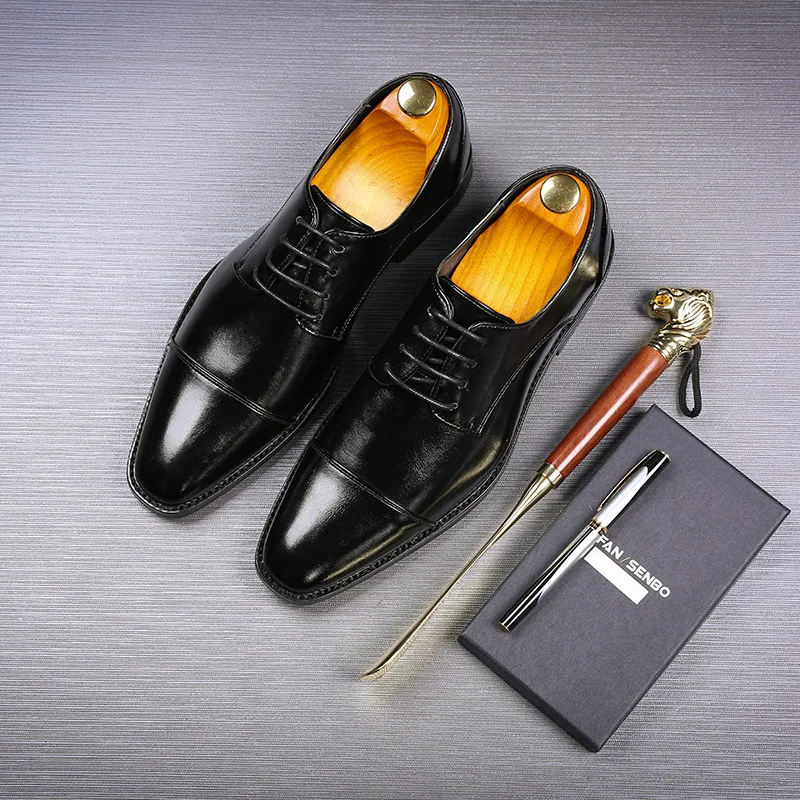 Black Men Suit Shoes Party Men's Dress Shoes Italian Leather Zapatos Hombre Formal Shoes Men Office Sapato Social Masculino