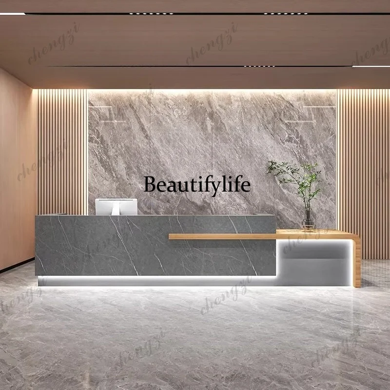 PPP Company Executive Reception Desks Minimalist Aesthetic Simple Design Reception Desks Unique Long Mostrador Trendy Furniture