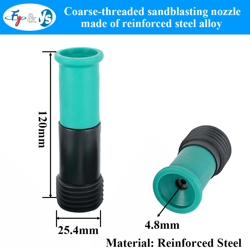 Venturi Carbide Sand Blast Nozzle Reinforced Rubber Hose Connector Industrial Sandblaster Tip For Metal Surface Treatment