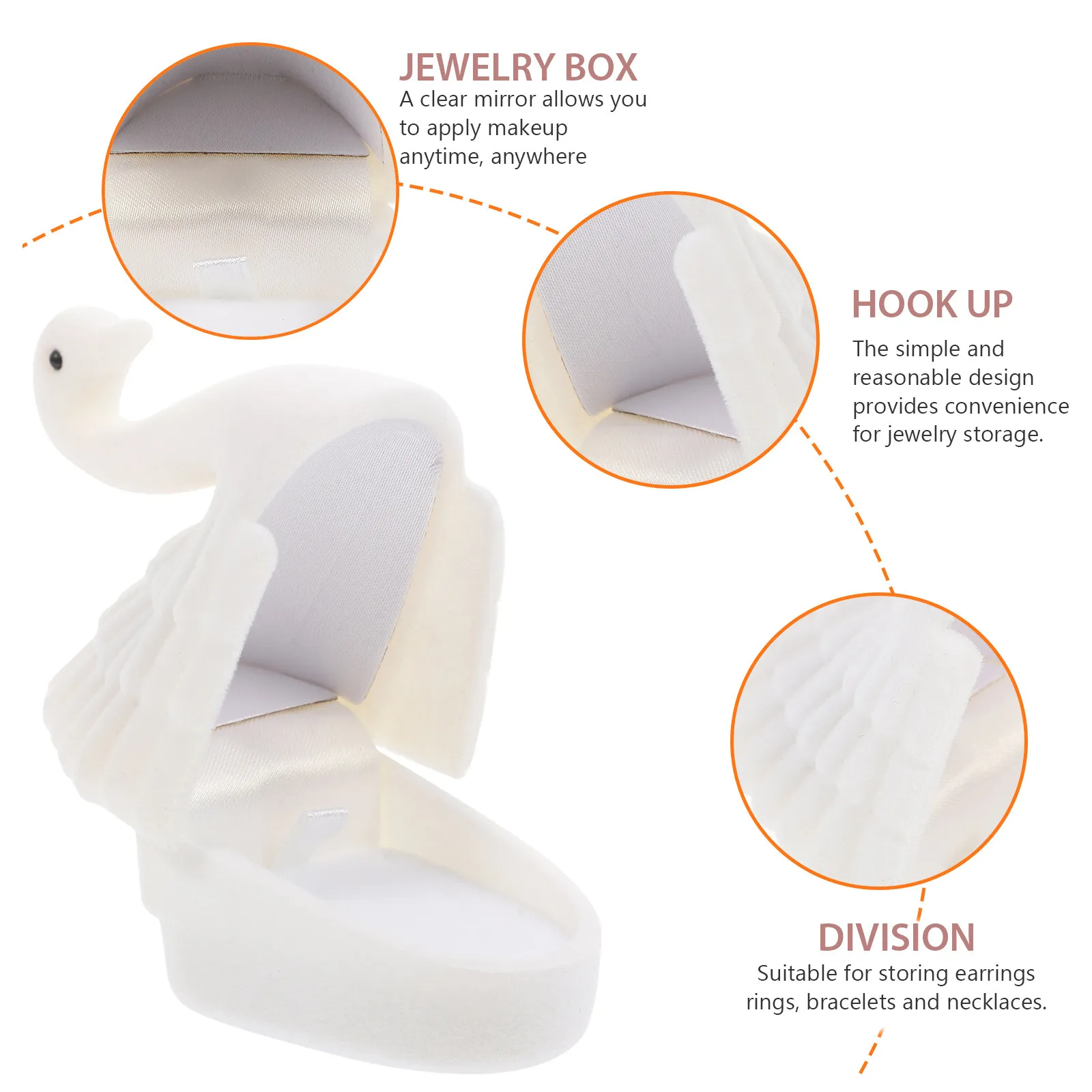 

Swan Shape Jewelry Gift Box Earring Ring Necklace Holder Storage Packaging For Wedding Valentine Anniversary Christmas