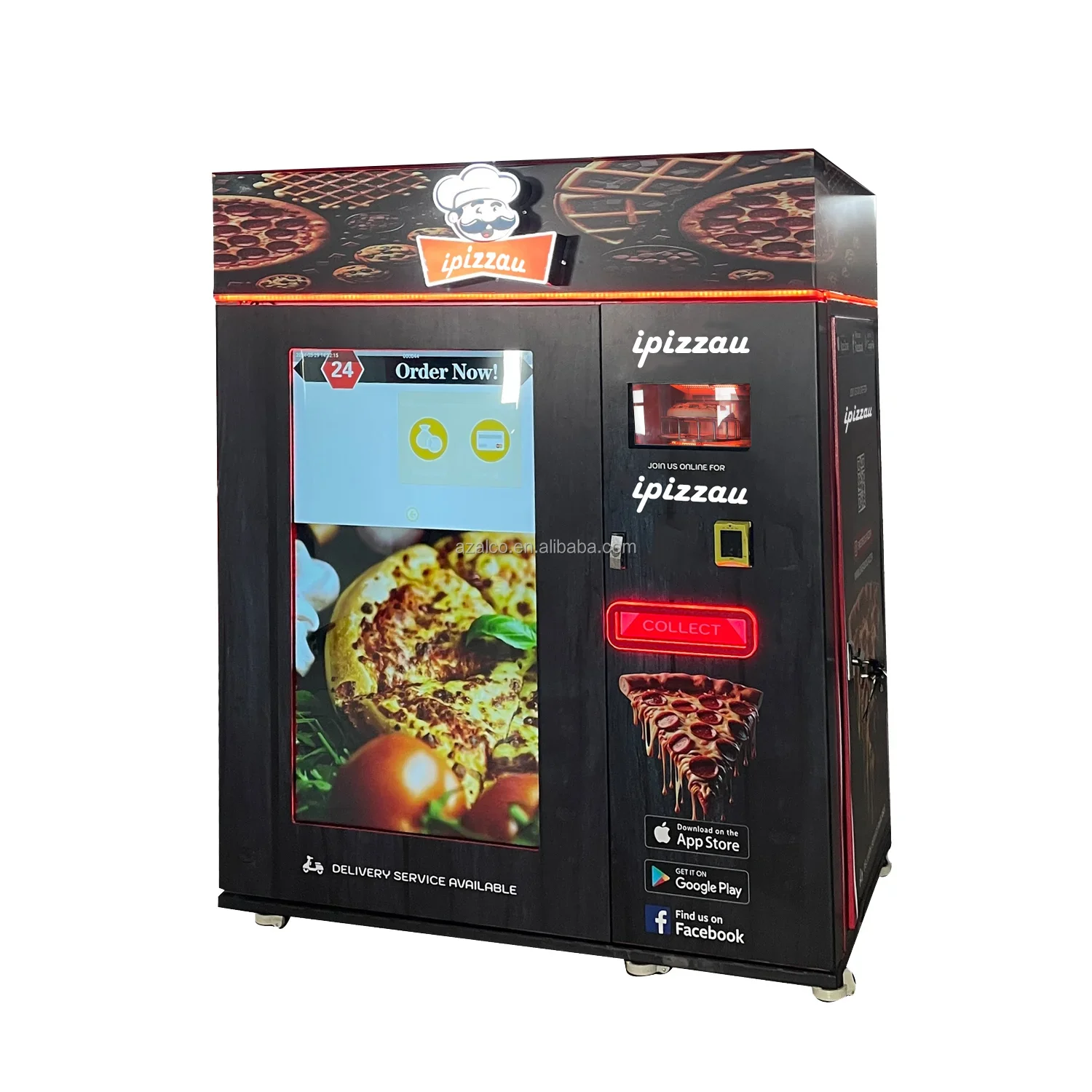 YG Customized Big Touch Screen Hot Pizza Vending Machine With Bank Card Reader Outdoor Business Self-service Robot Fast Food Fu