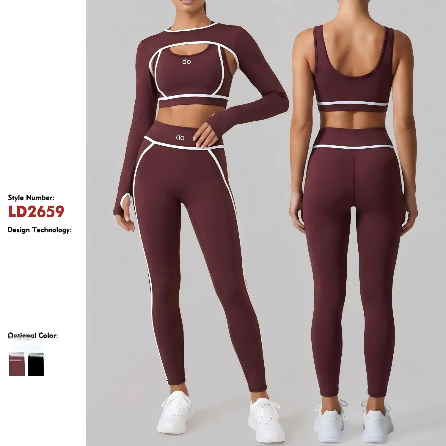 New Fashionable Naked Sports Yoga Clothing Set - Women's High End Camback Top, Shockproof Bra, Running Tight Pants Set