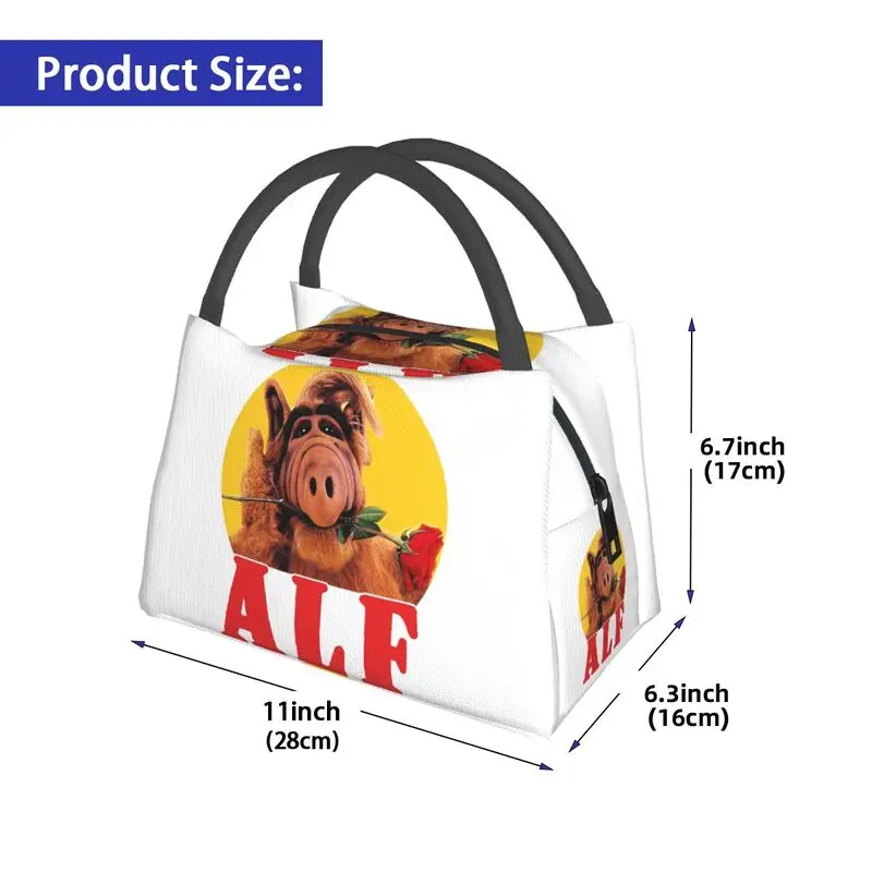 Alf Flowers صندوق غداء قابل لإعادة الاستخدام للنساء مانعة للتسرب الغريبة شكل الحياة الخيال العلمي برنامج تلفزيوني برودة الغذاء الحراري معزول حقيبة الغداء #3