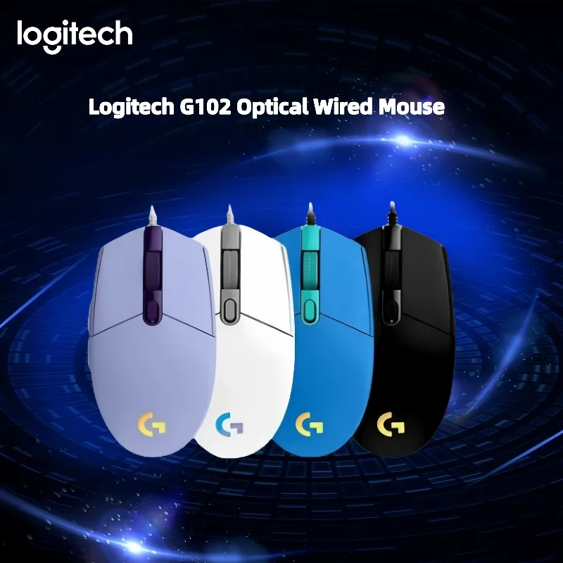 

Logitech G102 wired mouse with precise optical tracking, e-sports grade response speed, suitable for office and entertainment