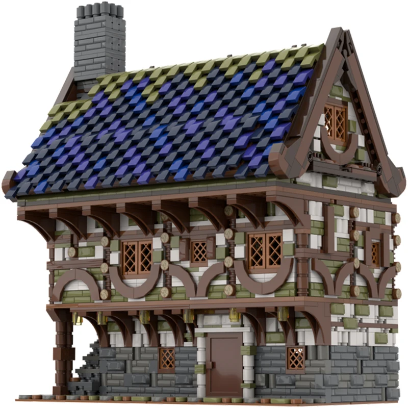 3294PCS MOC บ้านยุคกลาง&โรงเตี๊ยมอินน์ชนบทแฟนตาซีหมู่บ้าน DIY ชุดอาคารบล็อกของขวัญวันเกิด