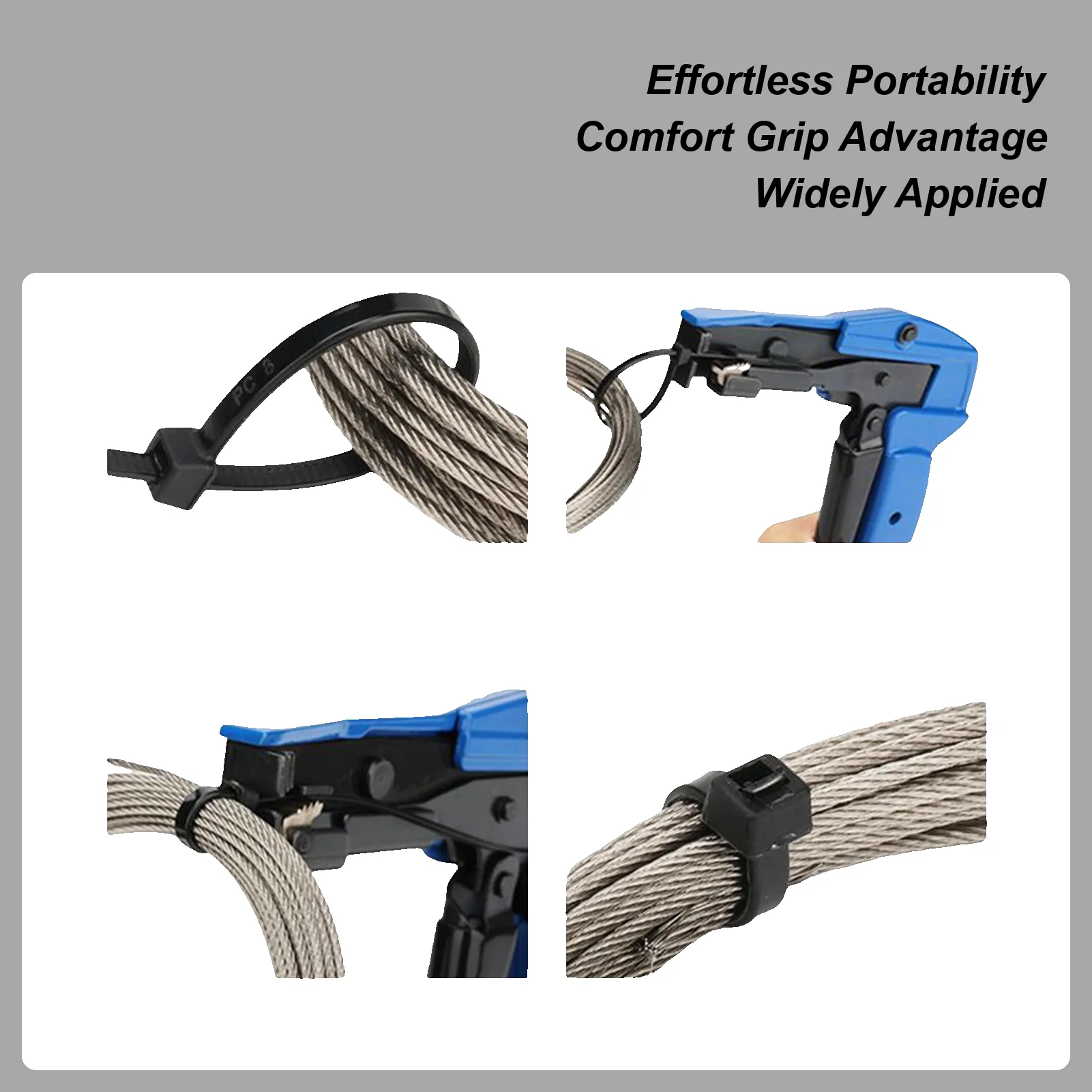 Narzędzie do opasek kablowych, mocowanie i cięcie, ergonomiczny napinacz do opasek z uchwytem, do ogrodnictwa, centrum danych, elektroniki samochodowej, motoryzacji.