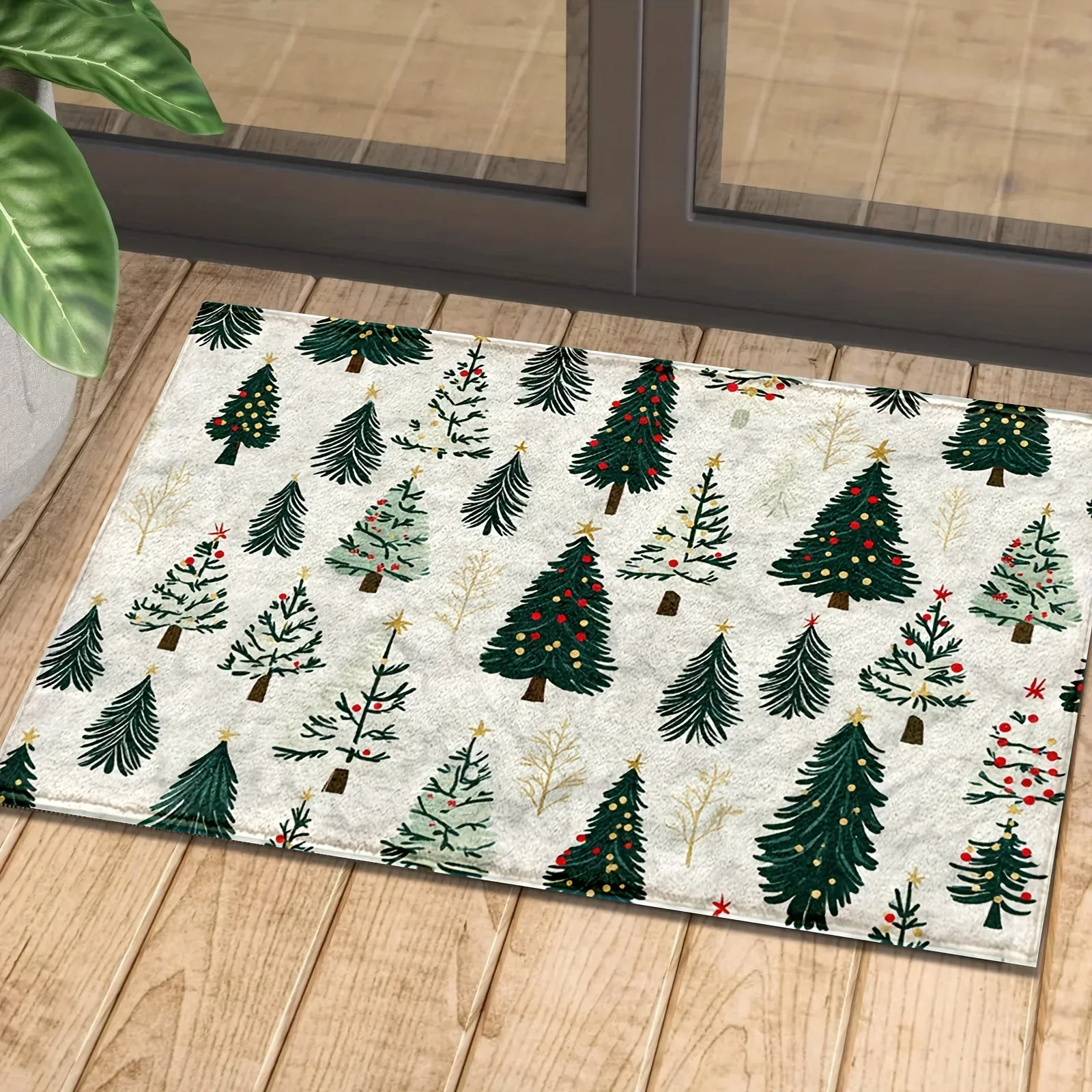 Christmas Tree Fresh Style Bathroom Anti-silp Door Mats Suitable for Living Room Entrance Decorative Accessories Pad Bedroom Rug