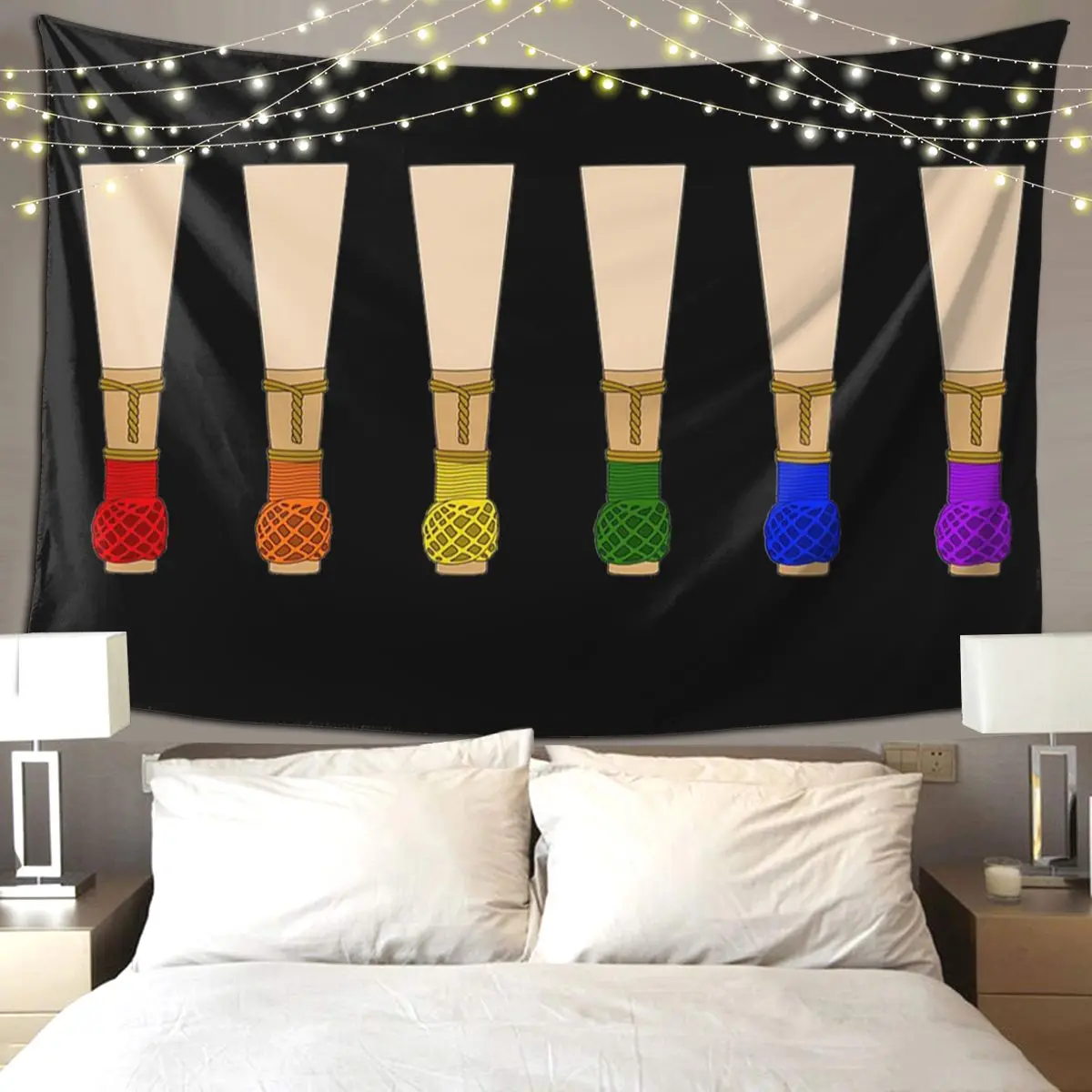 Bassoon Reeds (Rainbow) Tapestry Funny Wall Hanging Aesthetic Home Decor Tapestries for Living Room Bedroom Dorm Room