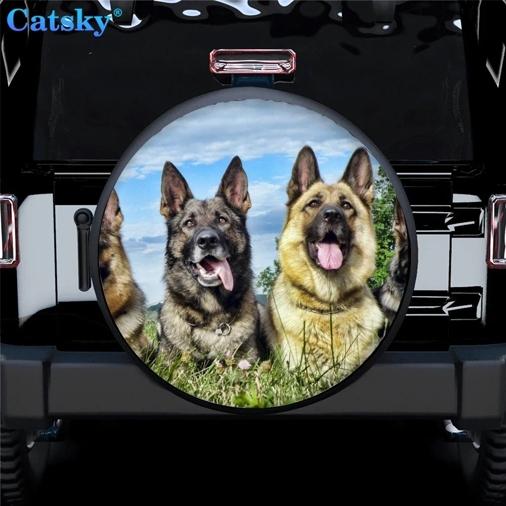 

Animal German Shepherd Printed Spare Tire Cover Waterproof Tire Wheel Protector for Car Truck SUV Camper Trailer Rv 14"-17"