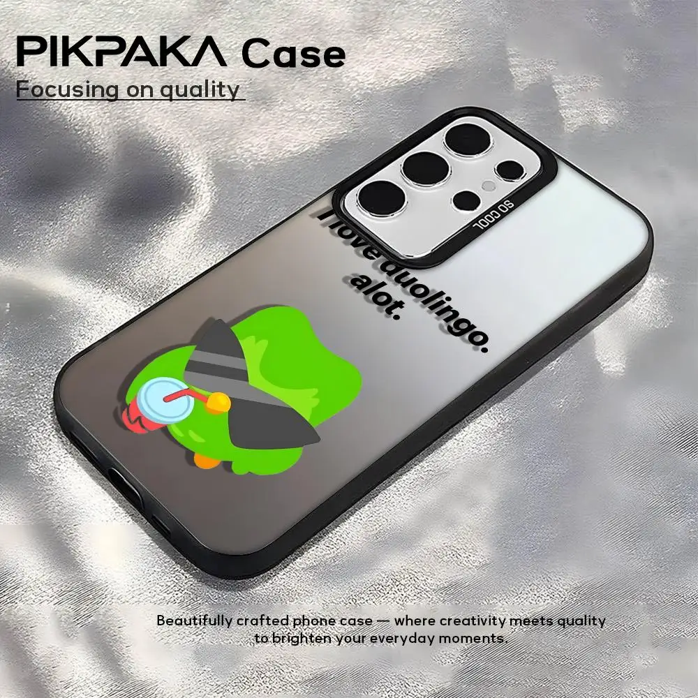 Чехол для телефона с логотипом d-duolingo Owls для Samsung Galaxy S25 Edge S24 S23 S22 S21 S20 Ultra Funda, силиконовый серебристый чехол