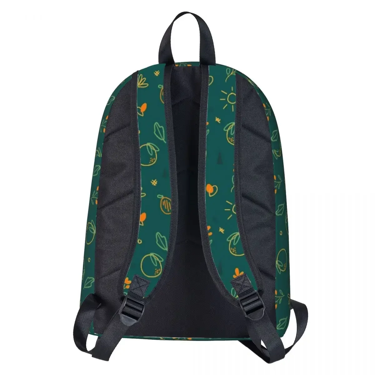 Mochila con patrón naranja de gran capacidad para estudiantes, bolso de hombro para computadora portátil, mochila de viaje a la moda, bolsa escolar para niños