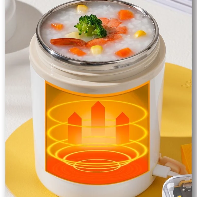 New Breakfast Cup 304 Stainless Steel Plug-in USB Insulated Soup Cup Porridge Cup Portable Water Cup Heated Insulated Lunch Box