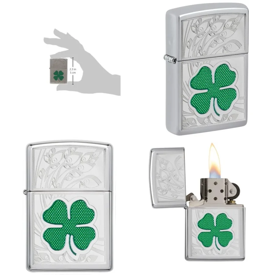 

Clover Design Pocket Lighter, High Polish, One Size ZO24699