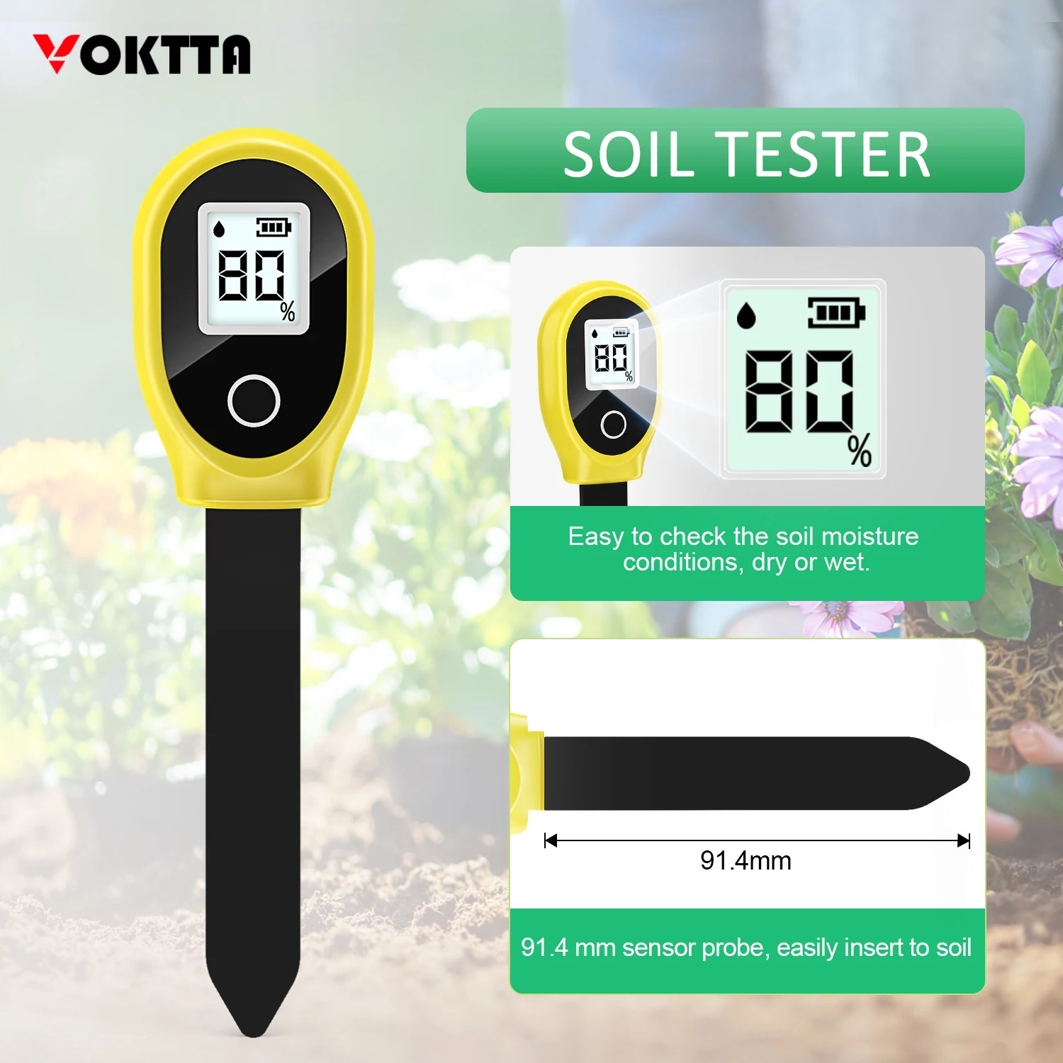 Digital Soil Tester Sgs10 Soil Moisture Meter Household Soil Moisture Meter Potted Gardening Humidity Detector