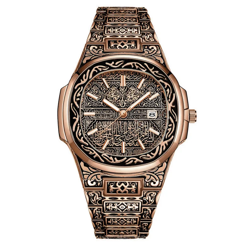 Luxury Men's Quartz Watch Retro Business Watches Large Dial Alloy Strap Luminous Calendar Men Wristwatch Relogio Feminino Gifts