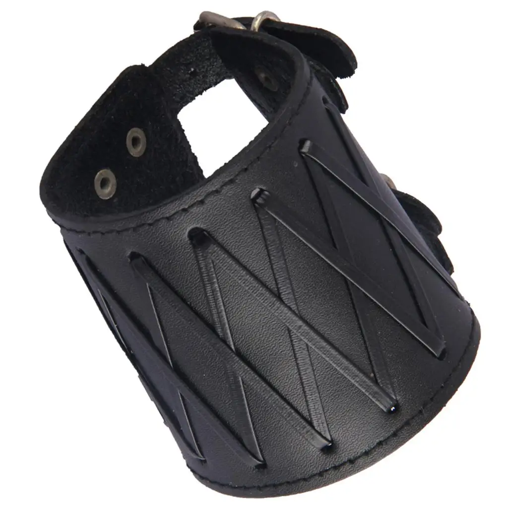 Men Medieval Gauntlet Cuff Arm Wrist Protector Bracer Arm Guards with Adjustable Strap, Two Color Available