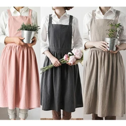 Kitchen Aprons Nordic Simple Florist Apron Cotton Linen Gardening Coffee Shops Aprons Cooking Cleaning Restaurant Apron Pinafore