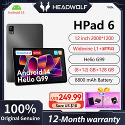 New Headwolf HPad6 Tablet Android14 WidevineL1+Netflix 12