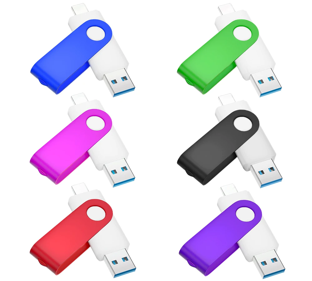 New USB and TYPE-C 2 IN 1 Pen Drives 4GB 8GB Memory Stick 16GB 32GB Flash Drive 64G Color U Disk Used for mobile and computers