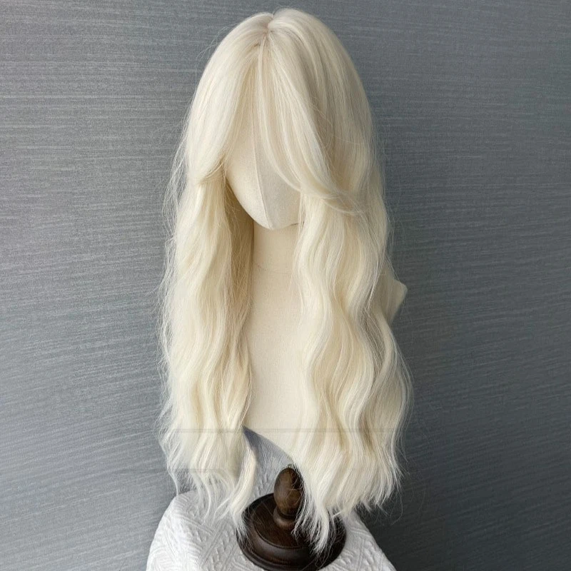 ร้อนขายกลางระลอกน้ําวิกผมแฟชั่นผู้หญิงระลอกน้ําผมยาวหยิกทุกวันธรรมชาติ