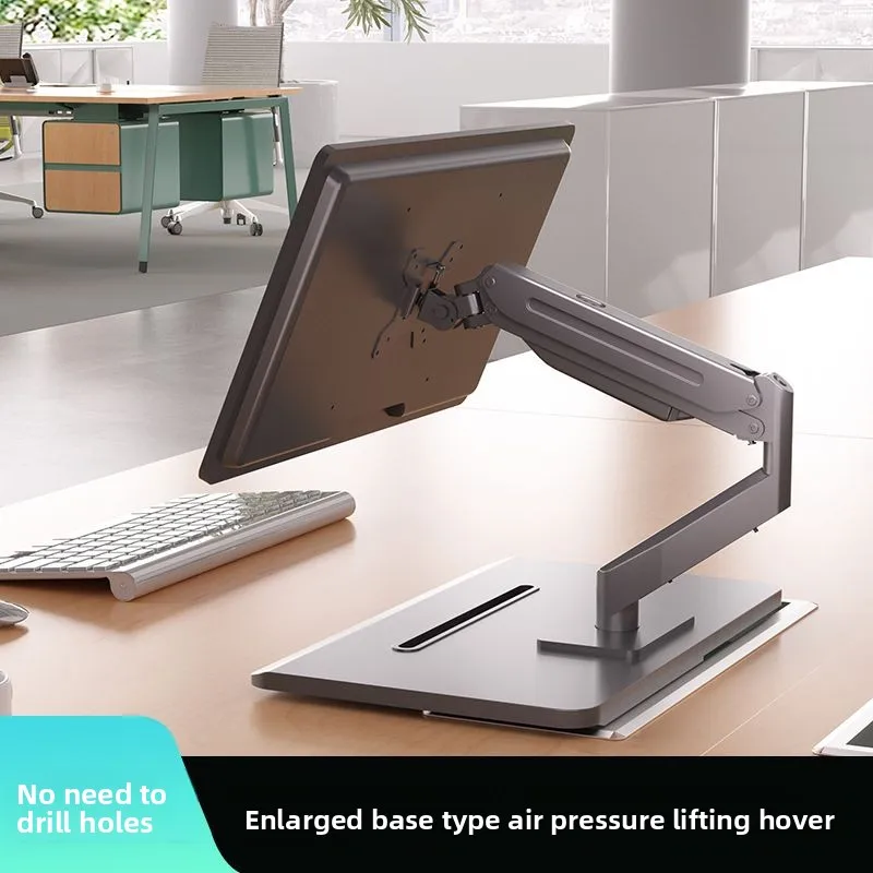 Computer Air Pressure Cantilever Base Monitor Desktop No Punching Bracket Free Lifting Rotation Height Increase Belt Movable