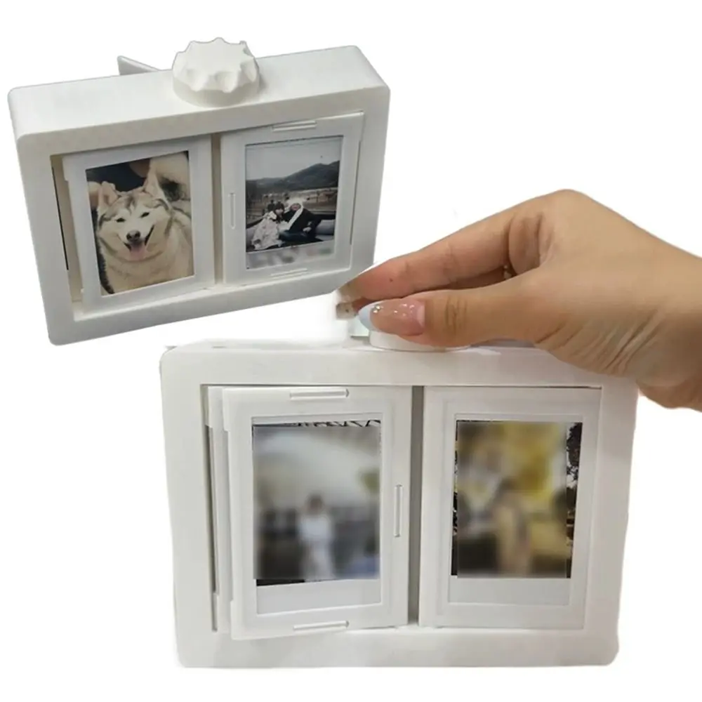 

12 Pockets 3D Rotating Photocard Holder Transparent Easy To Install Tabletop Photo Frame Protective