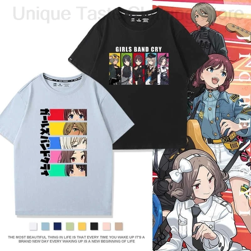 Anime GIRLS BAND CRY T Shirt TOGENASHI TOGEARI ISERI NINA KAWARAGI MOMOKA あわ すばる EBIZUKA TOMO Rupa Cartoon Short Sleeve Tee Tops