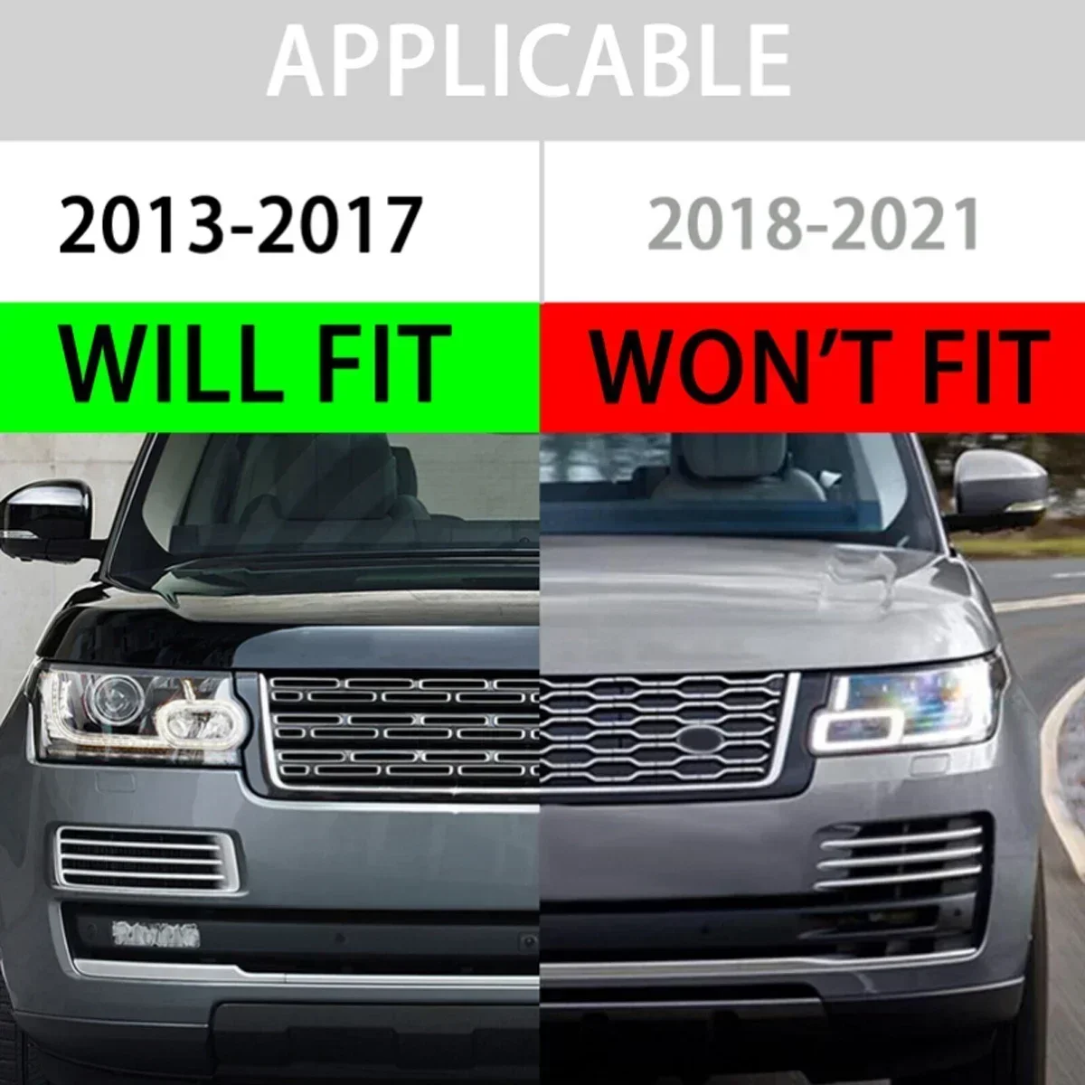 MAGICKIT Front Bumper Grille FOR Land Rover Range Rover Vogue L405 2013-2017 Model Front Bumper Grille Chrome+Black Accessories - view 2