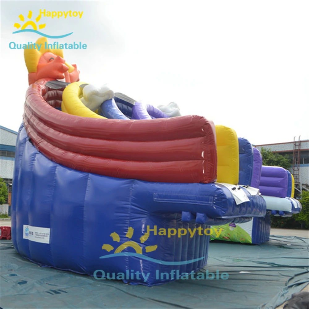 Water Commercial Park Colorful Stair Perosotan Inflatable Pool Rainbow Fur Slides For Pools S