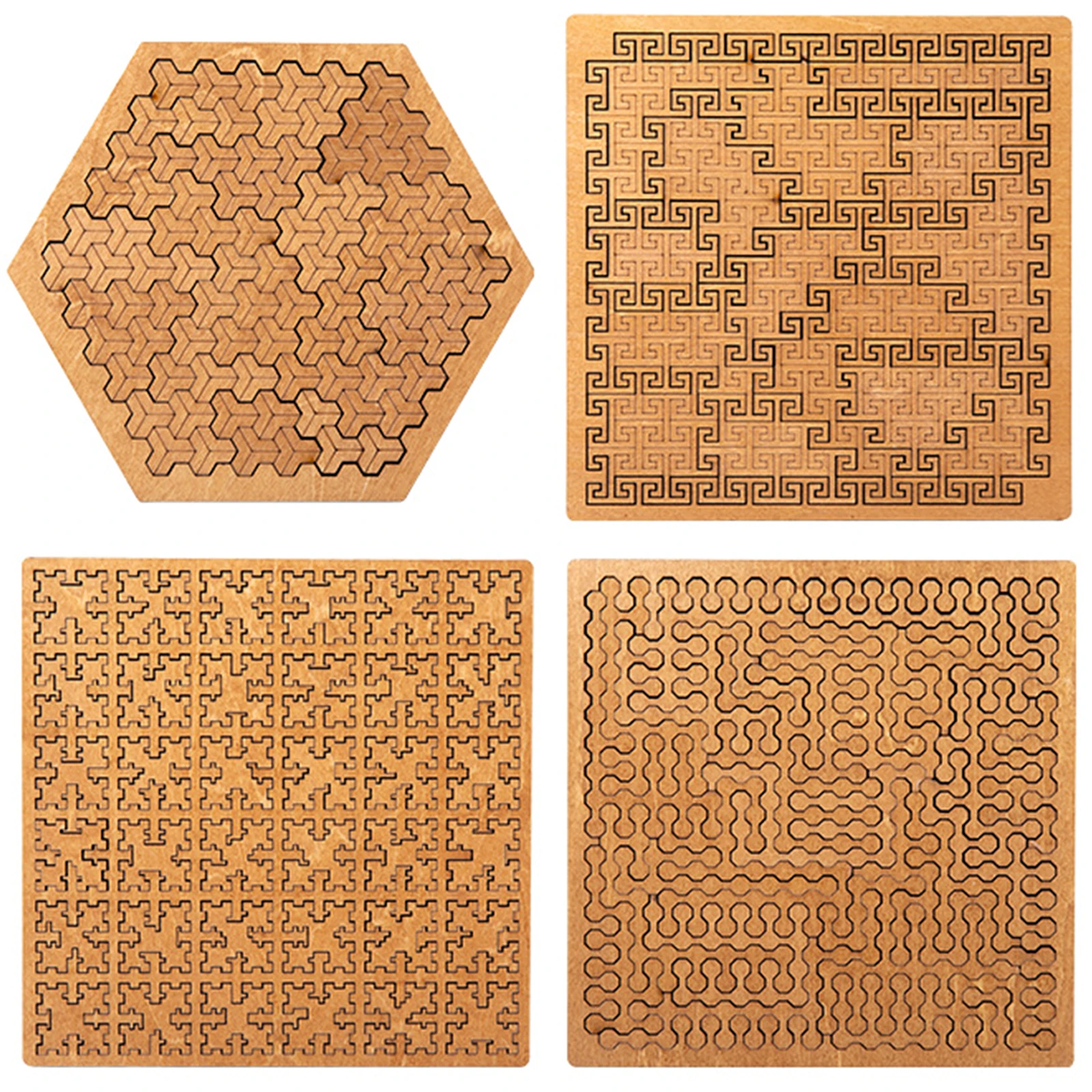 Fractal Tray Puzzle a mind-bending wooden puzzle a unique and creative irregul