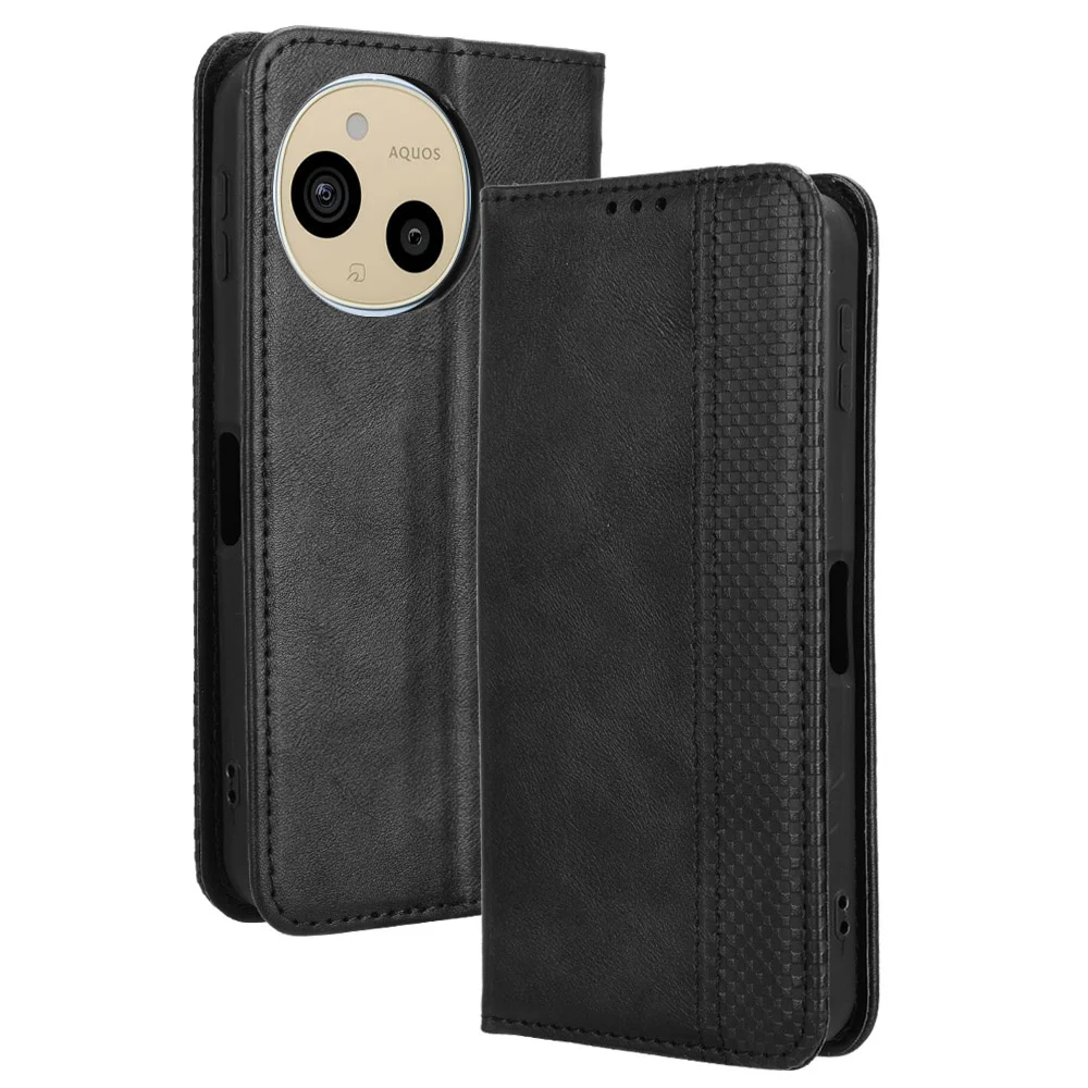 جراب محفظة جلد صناعي قابل للطي فاخر ، امتزاز مغناطيسي ، لأكوس حاد حساس 9 بلس