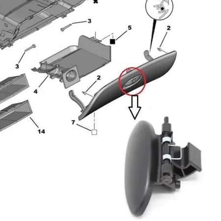 TORPEDO COVER ACMA MANDALI BOWED PEUGEOT 206 1997- 8218C8-8218Q2- 469483075