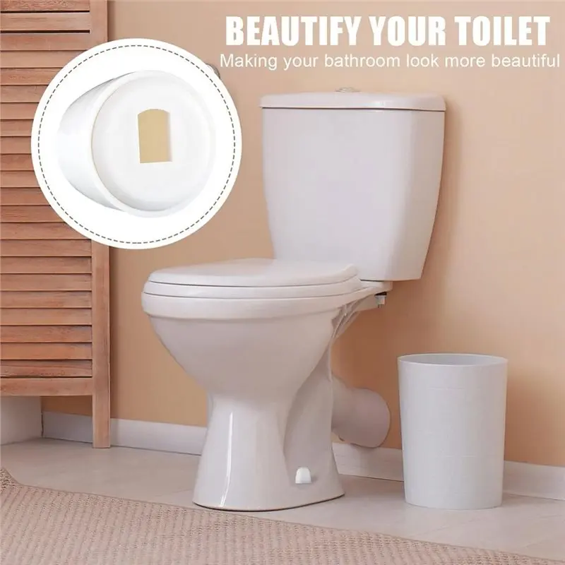 B69C Plastic Round Toilet Screw Covers 32-Pack Universal Toilet Bolt Caps Push-On Design Includes Extra Washers, 1.45 Inch Heigh