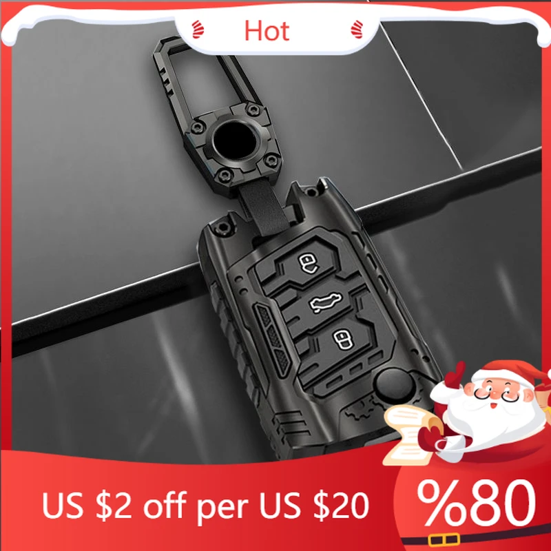 

Hot Metal Car Remote Key Cover Case Holder shell Housing Fob For VW Volkswagen T-ROC Golf 7 Polo Tiguan T-Cros Interior Stickers