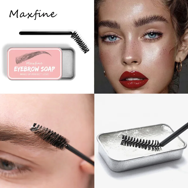 Eyebrow Soap Kit,Brows Styling Soap,Long Lasting Waterproof Smudge Proof Eyebrow Styling Pomade for Natural Brows 3D Brow Balm